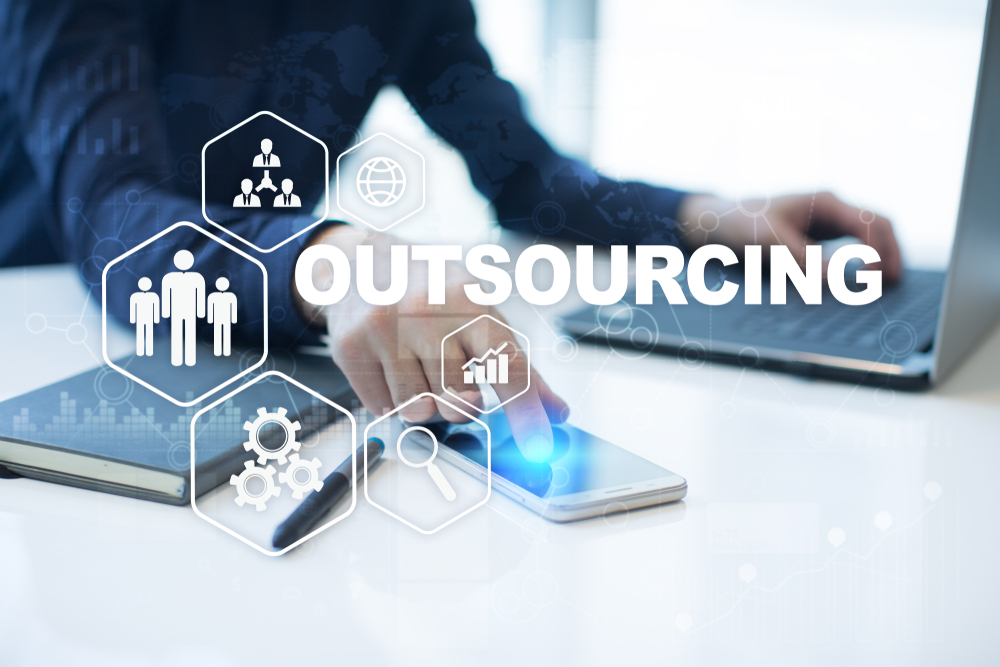 outsourcing hr with phone and computer